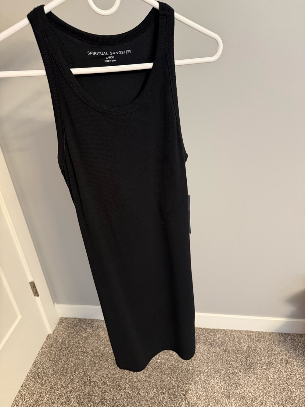 Spiritual Gangster Black Ribbed Tank Top
